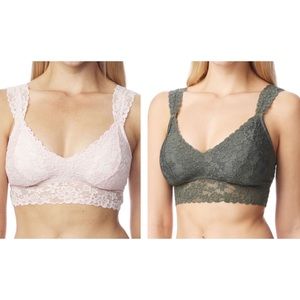 sz: S No Boundaries Women’s Light Pink & Green Lace Convertible Bralette Bundle